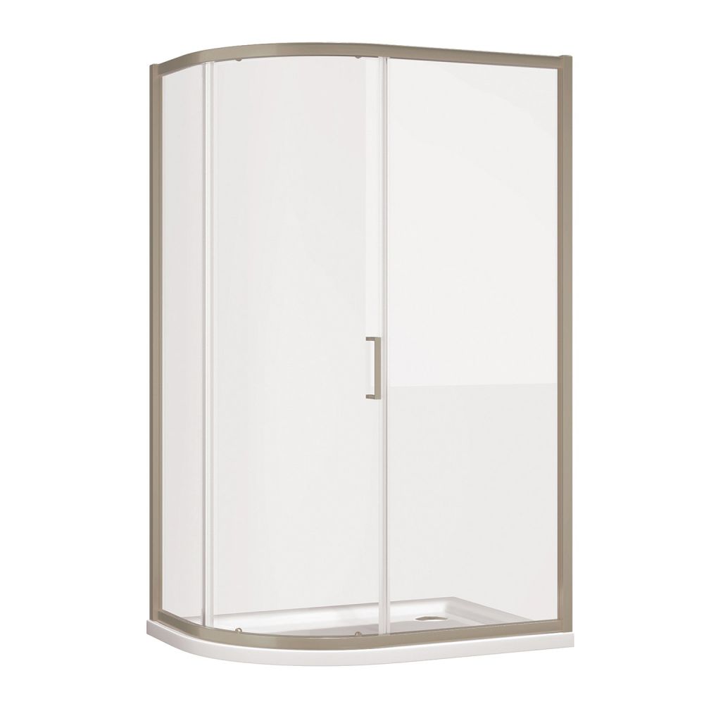 Fabio Brushed Nickel Sliding Shower Door Quadrant 1000x800mm