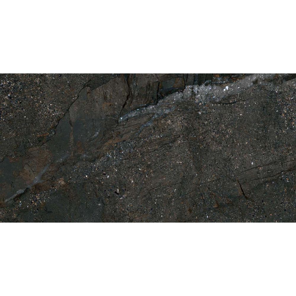 Zoltan Black Stone Effect Gloss Porcelain Tile 600x1200mm