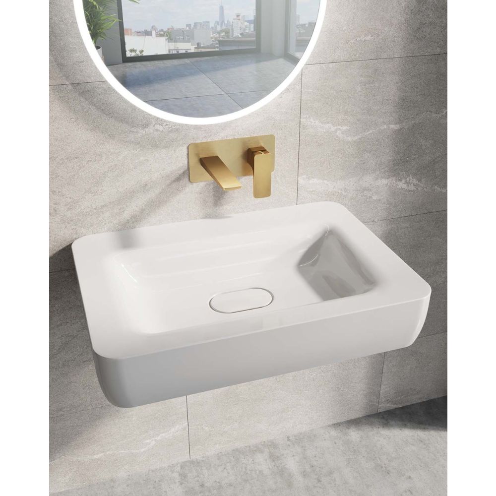 Zena Brushed Gold Wall Mounted Basin Mixer Tap