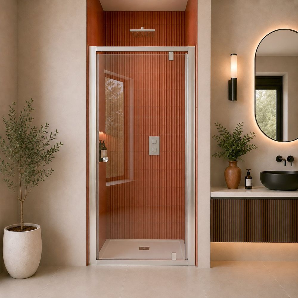 Rivar Chrome Pivot Hinged Shower Door