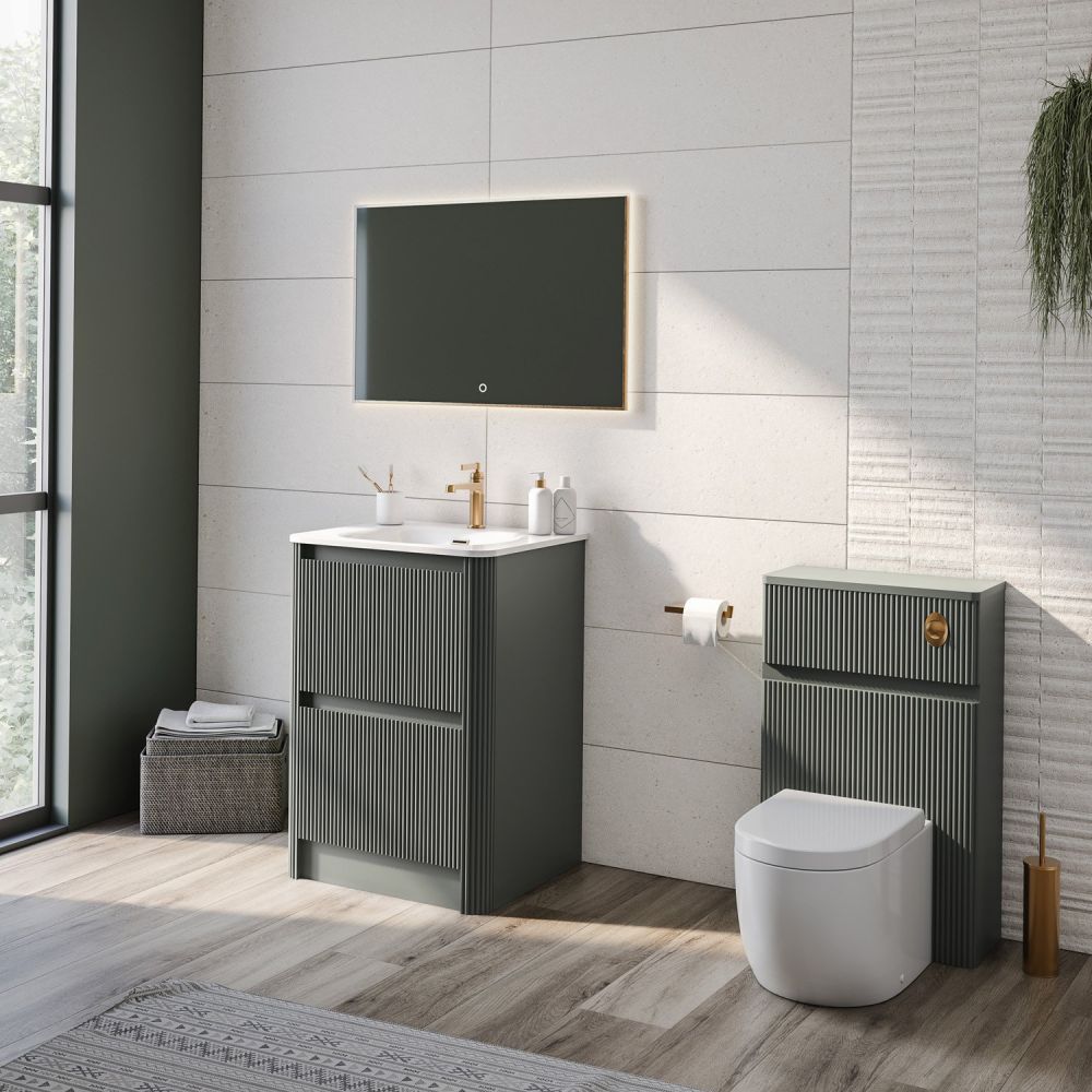 Wish Ribbed Green WC Unit