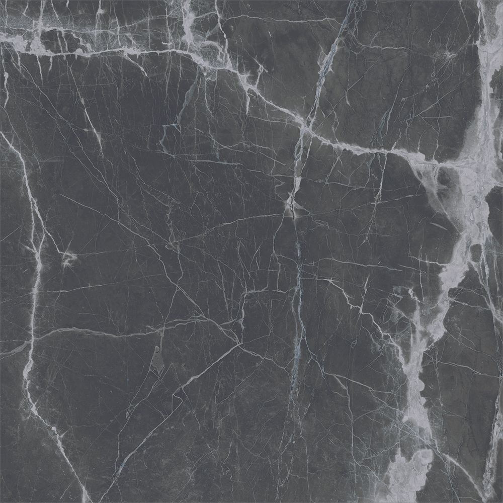 Glacier Black Marble Gloss Porcelain Tile 900x900mm