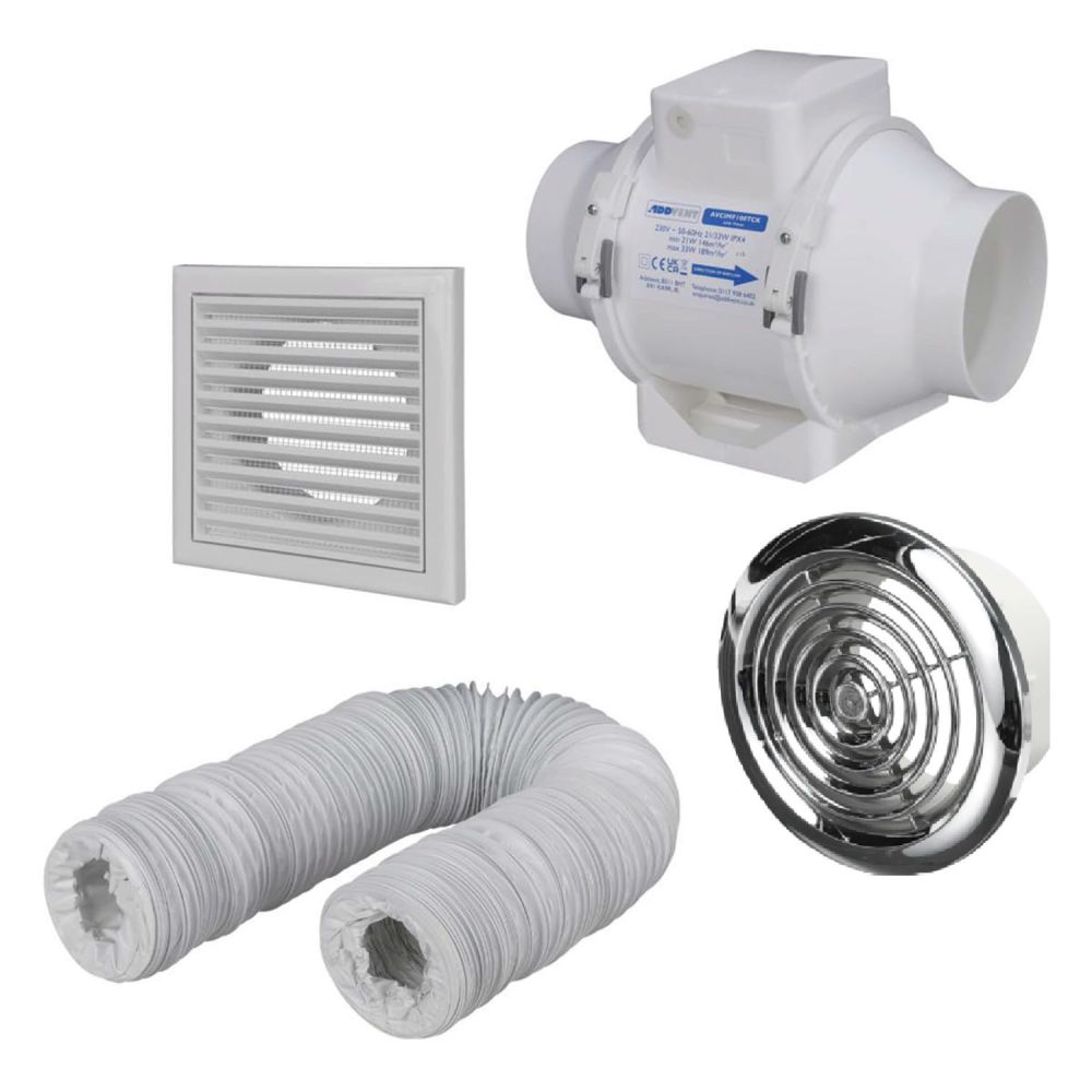 Strand Chrome Ceiling Extractor Fan Kit