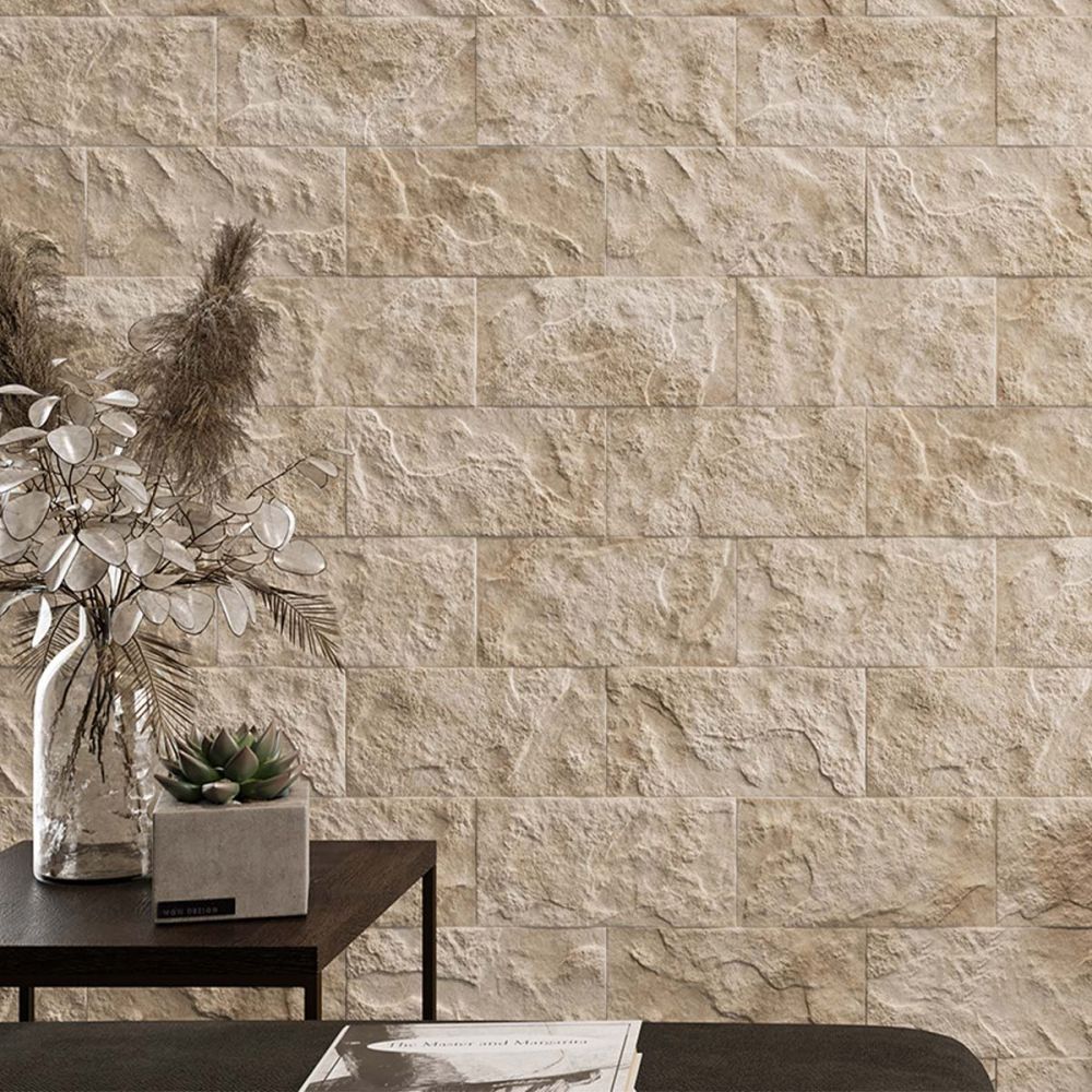 Oakland Crema Textured Porcelain Tile 250x125mm