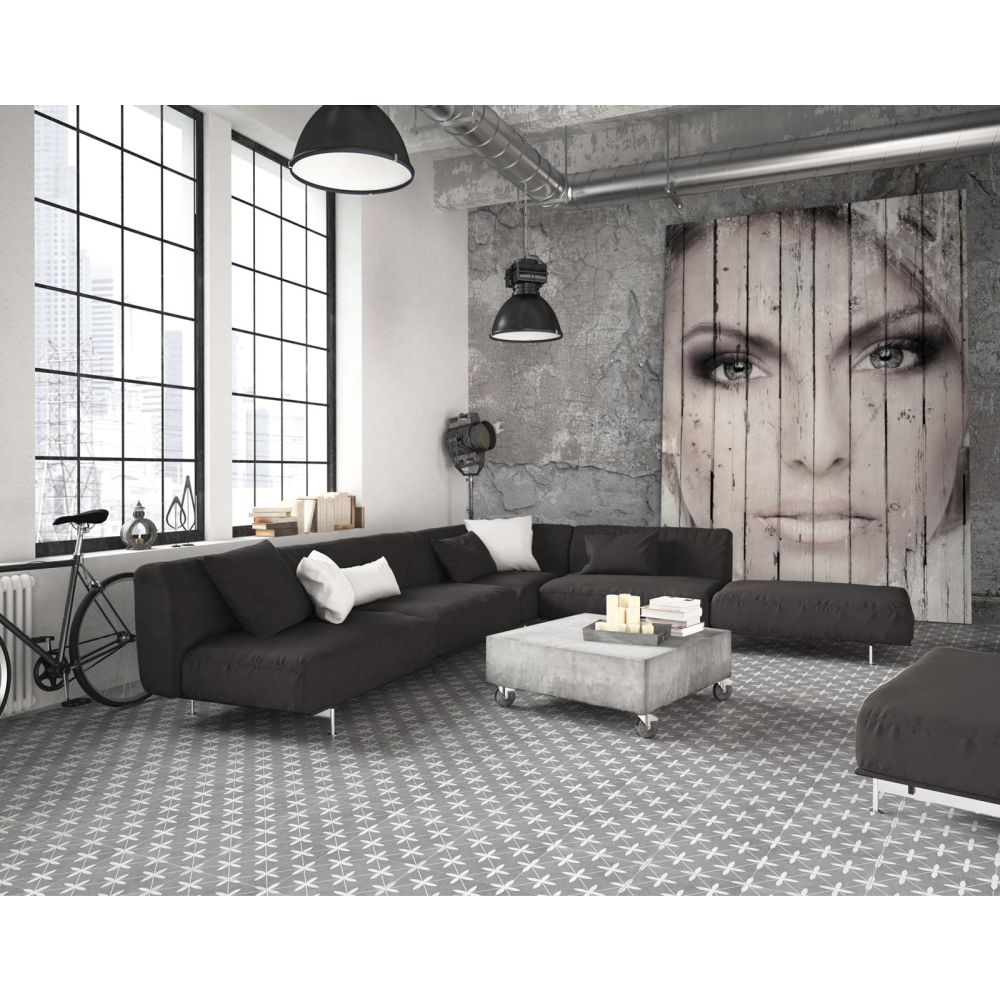 Potton Grey Pattern Ceramic Tile 450x450mm