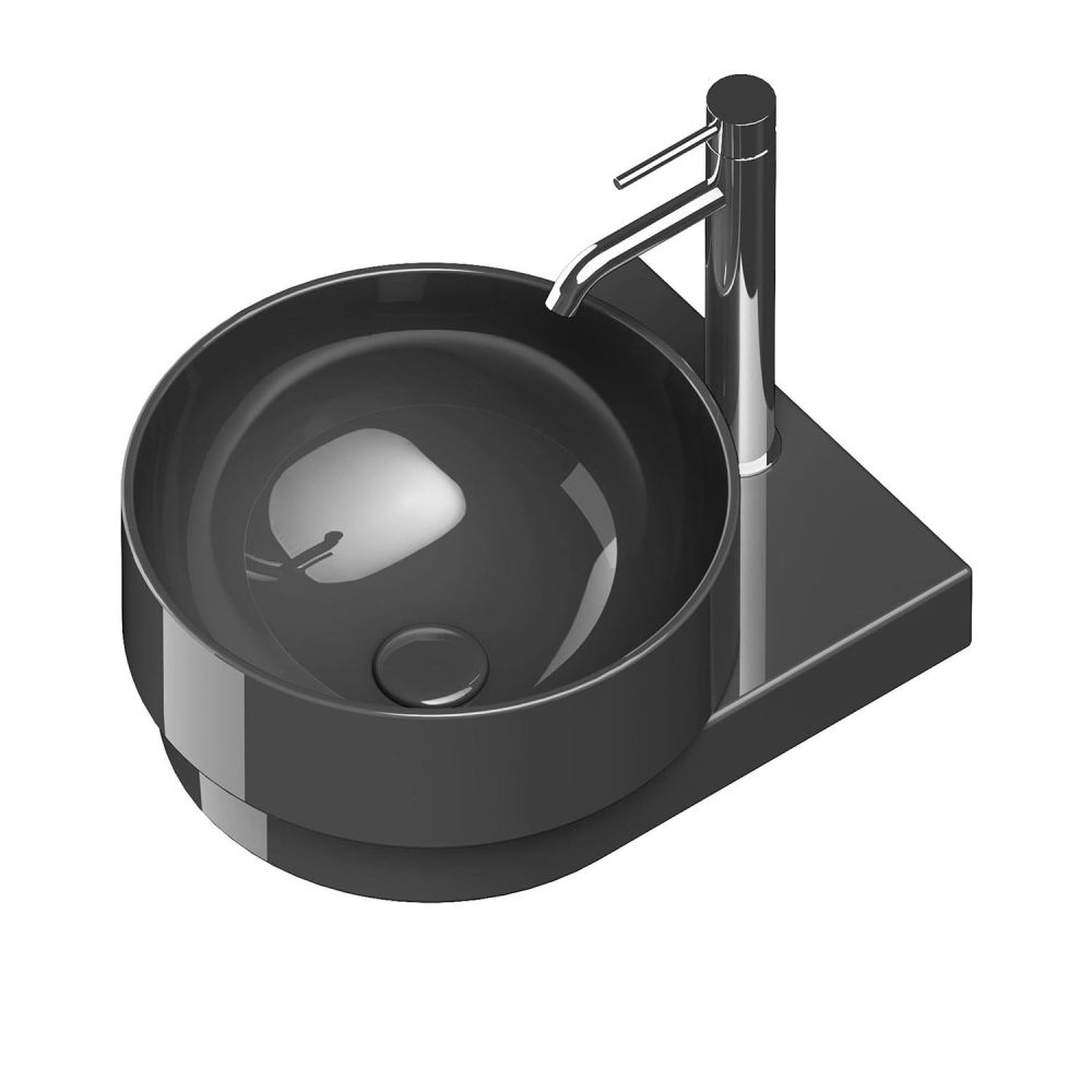 Verity Grafite Gloss Wall Hung Round Basin