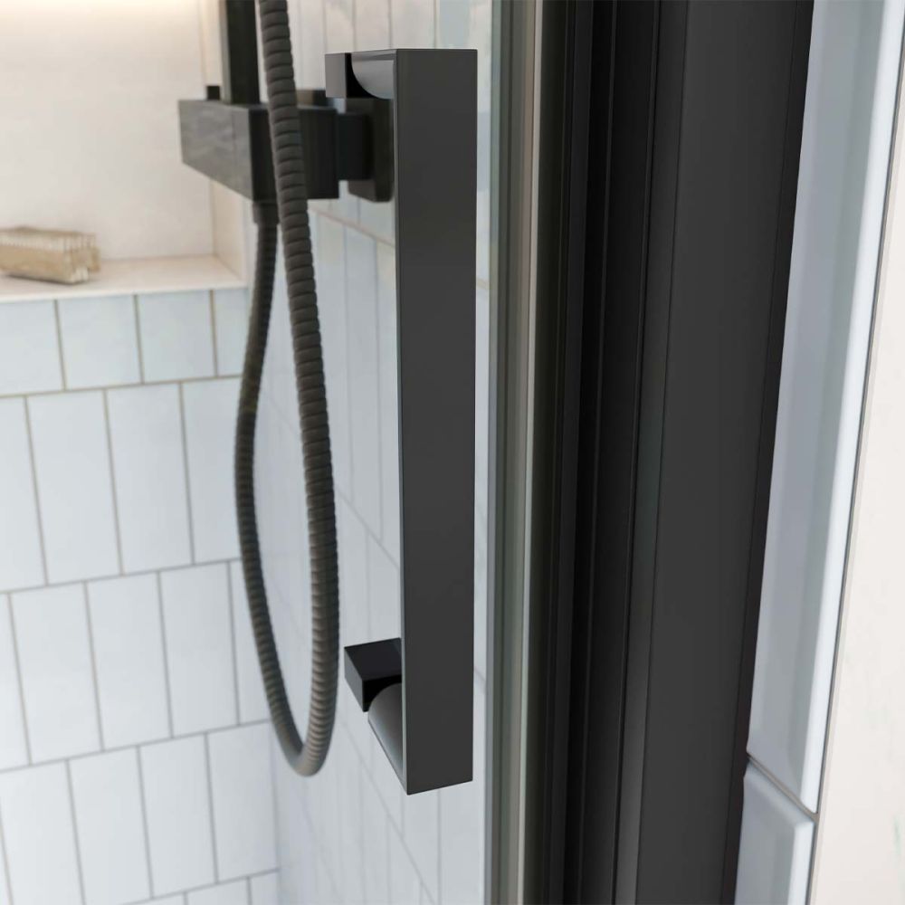 Fabio Black Sliding Door Shower Enclosure & Shower Tray