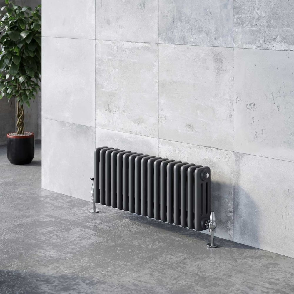 Upton Grey Quadruple Horizontal Column Radiator 300x785mm