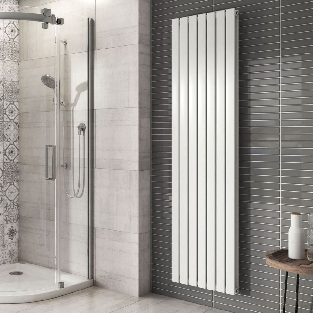 Perth White Double Vertical Flat Panel Radiator 1200x476mm