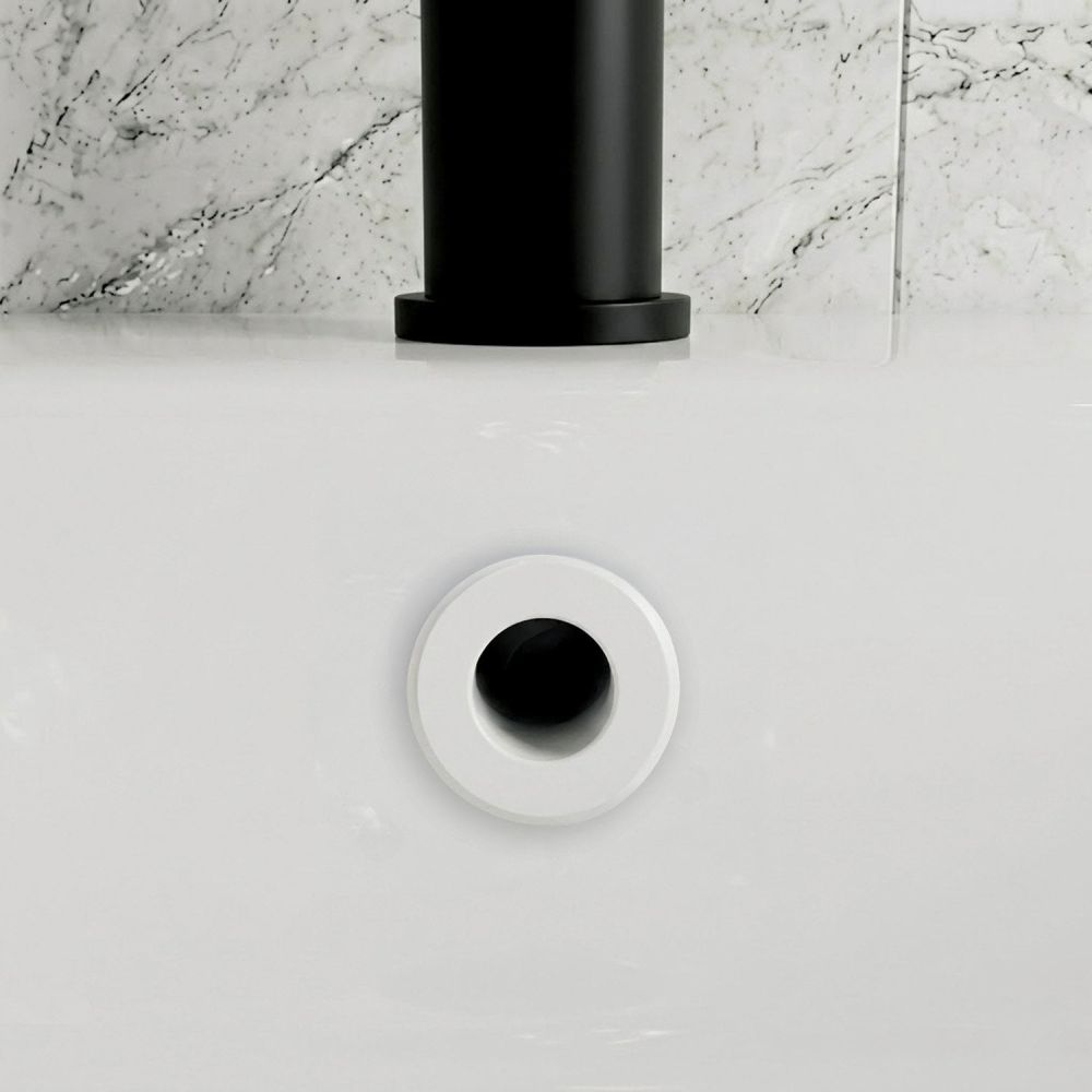 White Round Basin Overflow Cover