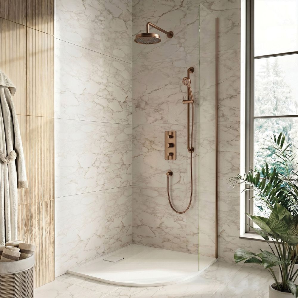 Downton Bright Copper Concealed Valve Shower Pack