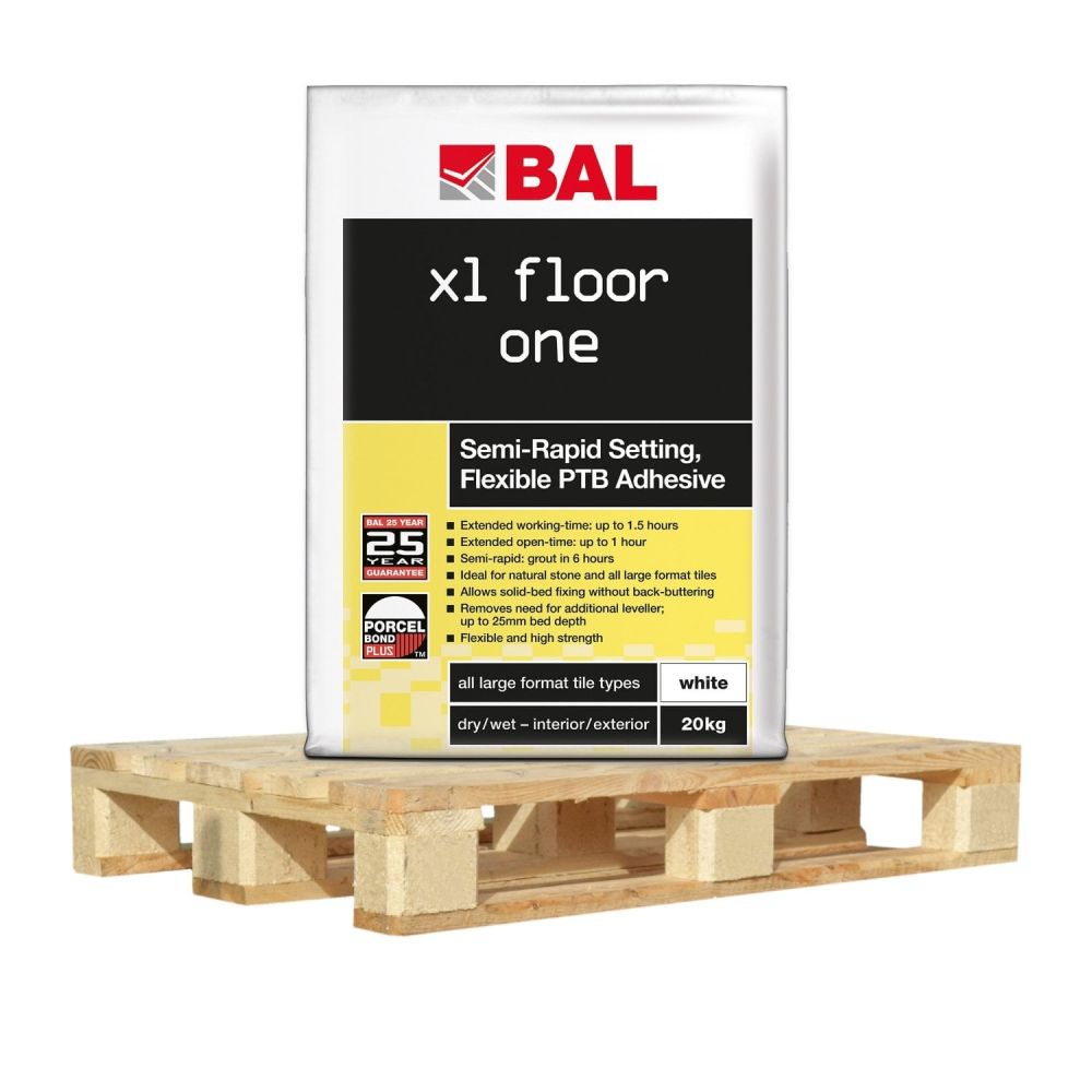 BAL XL Floor One Semi Rapid Tile Adhesive - 20kg (Half Pallet Deal - 25 Bags)