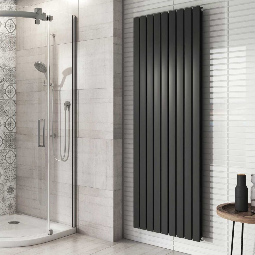 Perth Grey Double Vertical Flat Panel Radiator 1800x610mm