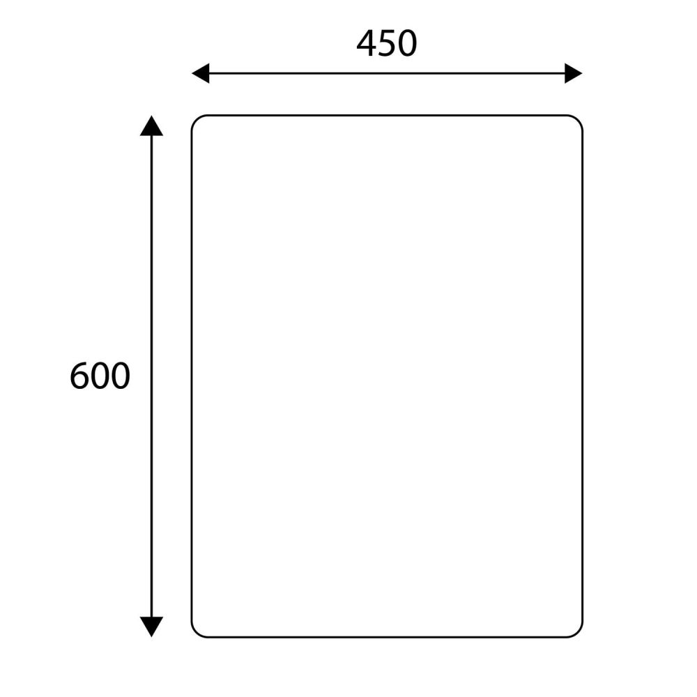 Bellgrove Rectangle Frameless Bathroom Mirror 450x600mm Spec Drawing