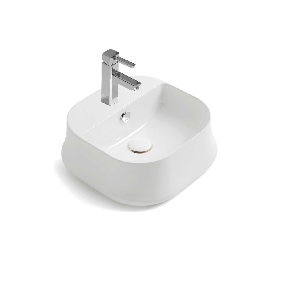 Amalfi White Square Countertop Basin