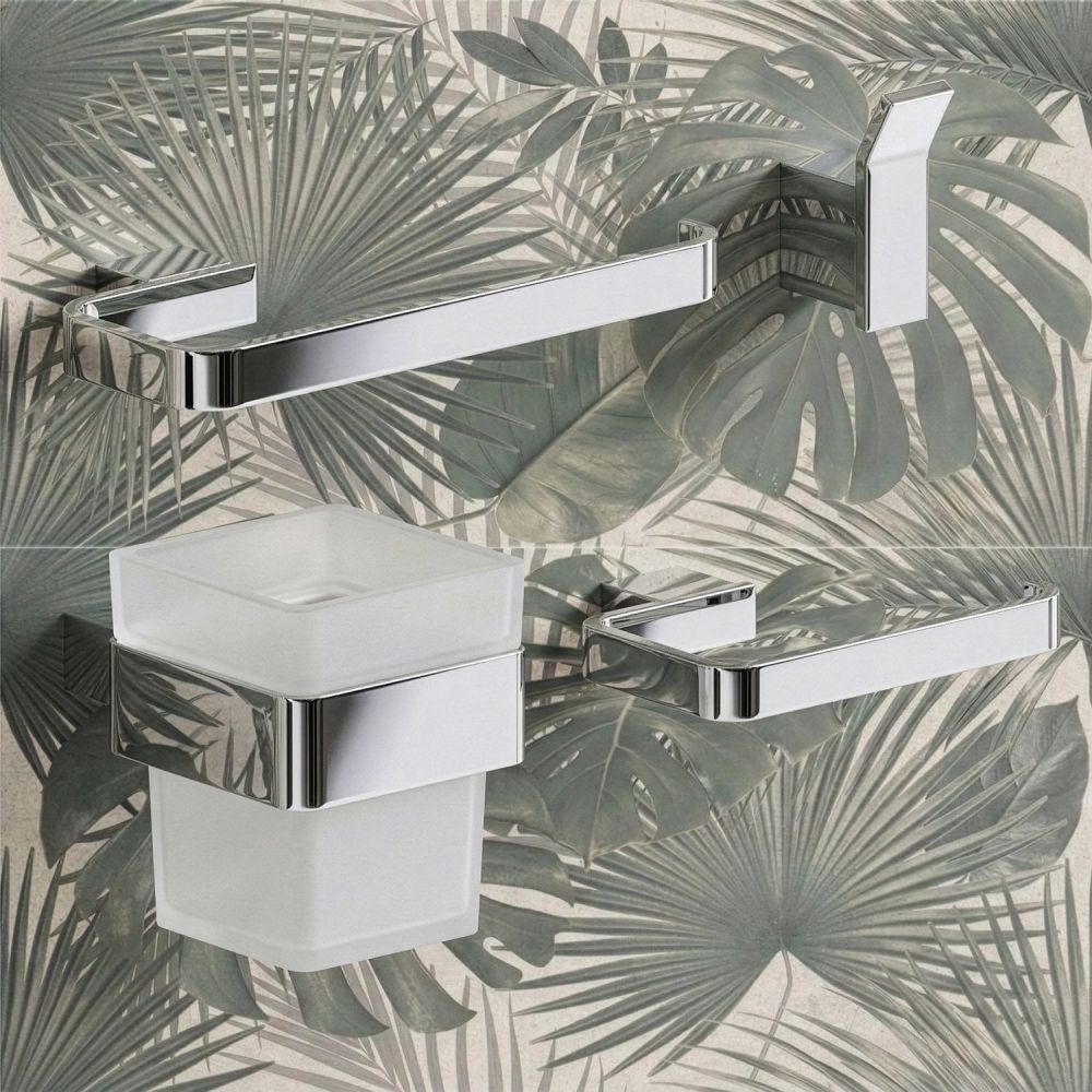 Elora Chrome 4-Piece Bathroom Accessory Set