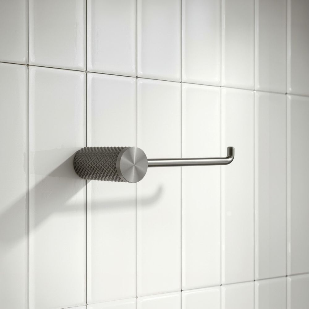 Moray Gunmetal Knurled Toilet Roll Holder
