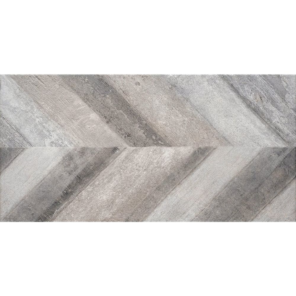 Stratosphere Chevron Perla Matt Porcelain Tile 450x900mm