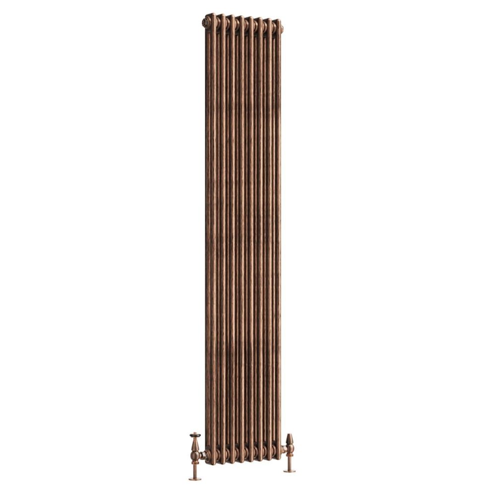 Clement Antique Copper Double Vertical Column Radiator - 1800x380mm