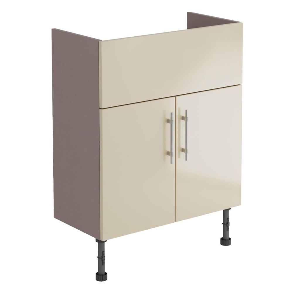 Surrey Mussel Gloss Fitted Furniture Vanity Unit 600mm