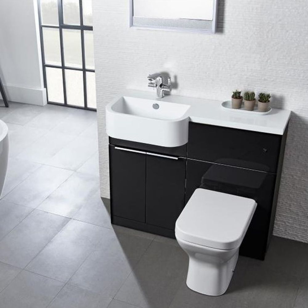 Tavistock Match Gloss Clay Left Hand Combination Vanity Basin & WC Unit 1000mm