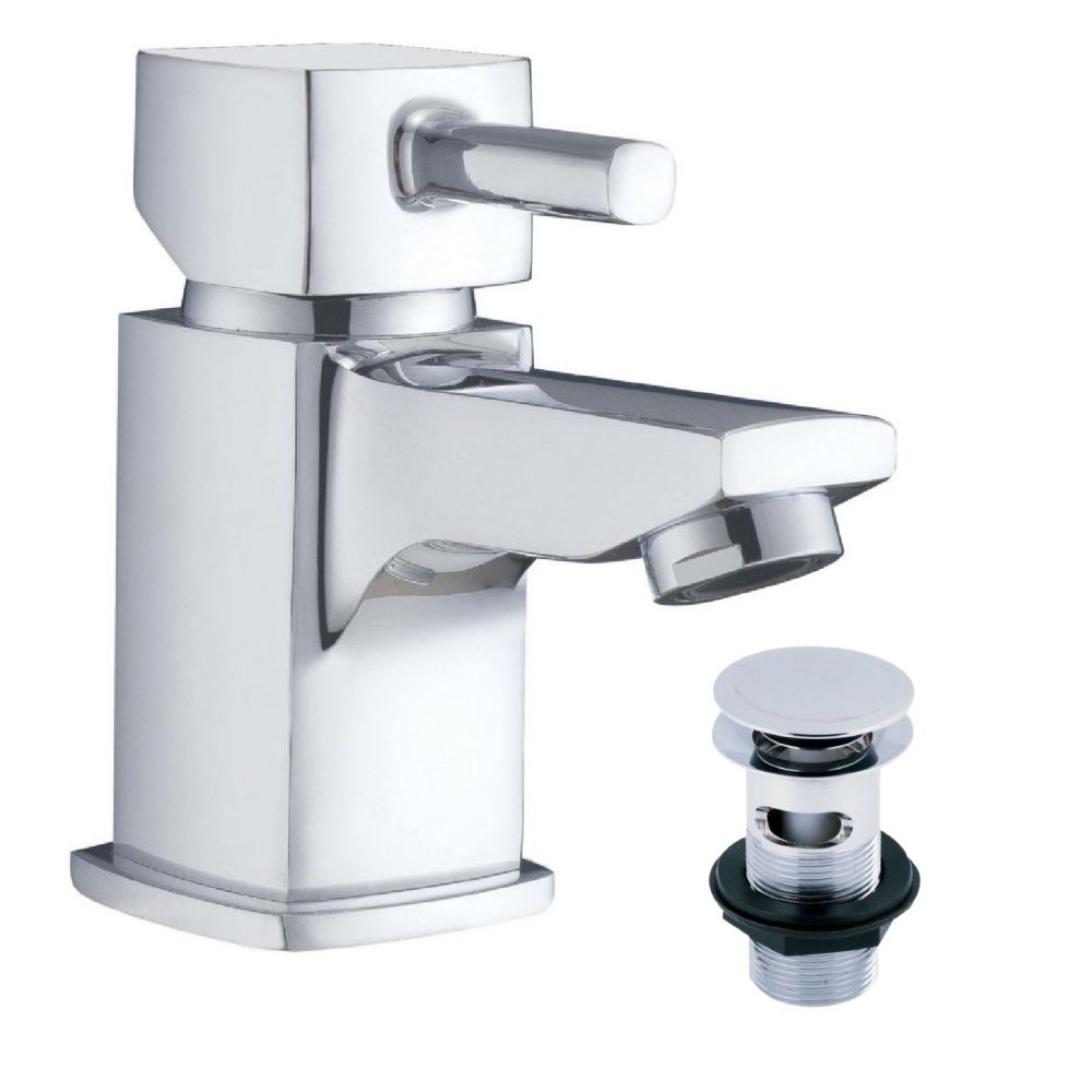 Quadro Chrome Mini Basin Mixer Tap & Waste