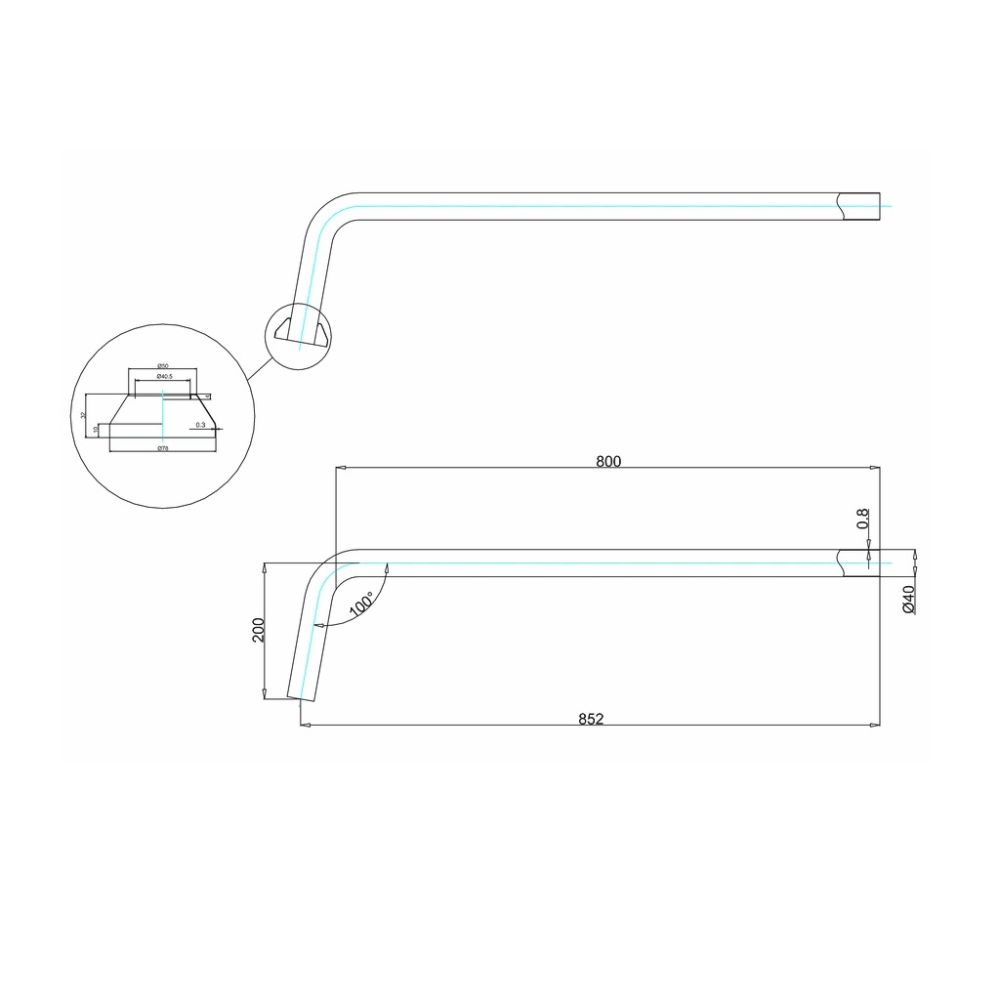 Burlington Chrome P-Trap Bath Connection Pipe