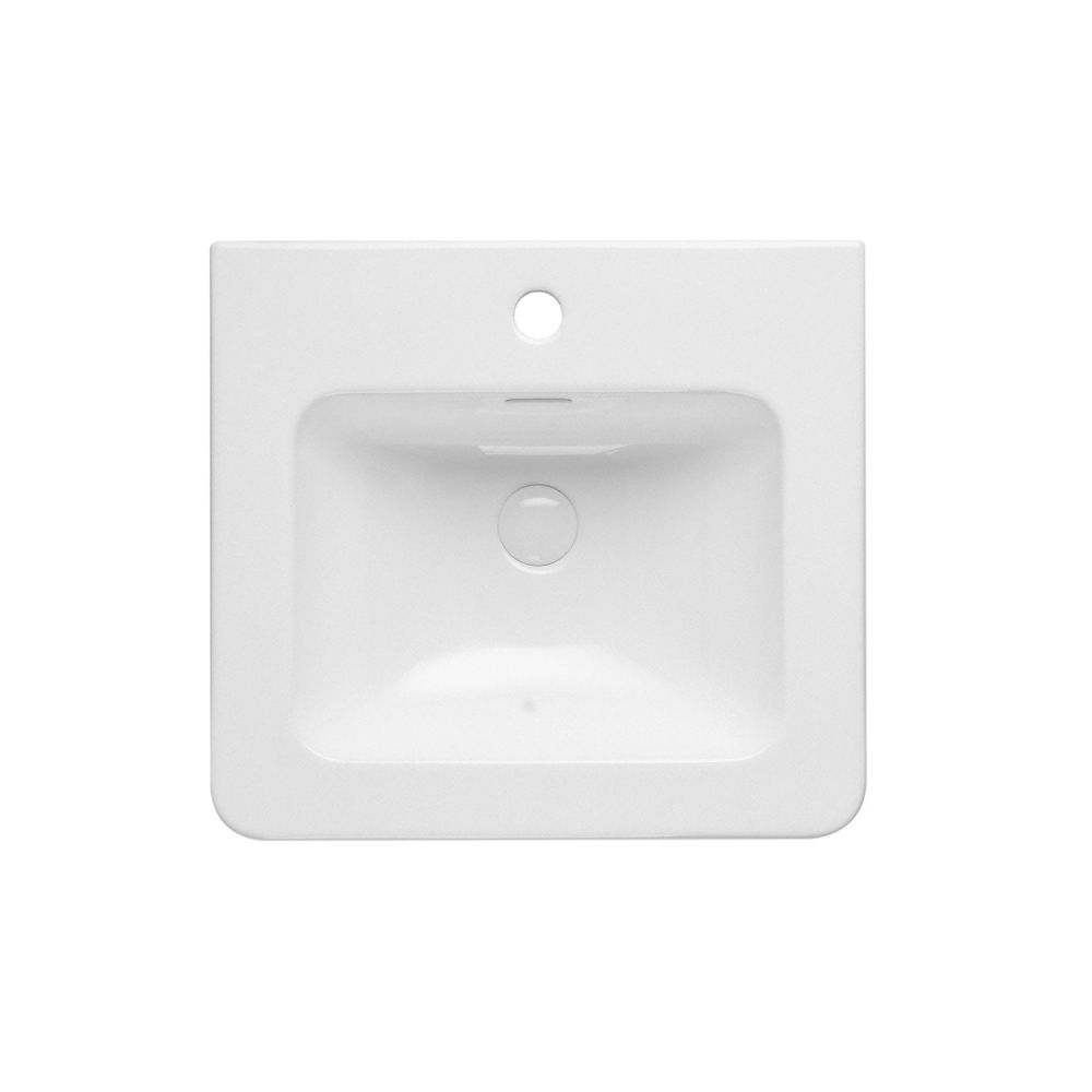 Ellis Royal Blue Floor Standing Vanity Unit with Ceramic Basin 500mm - Basin View 1