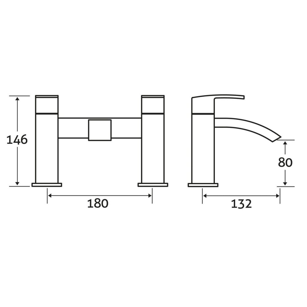 Satori Chrome Bath Filler Tap dimensions