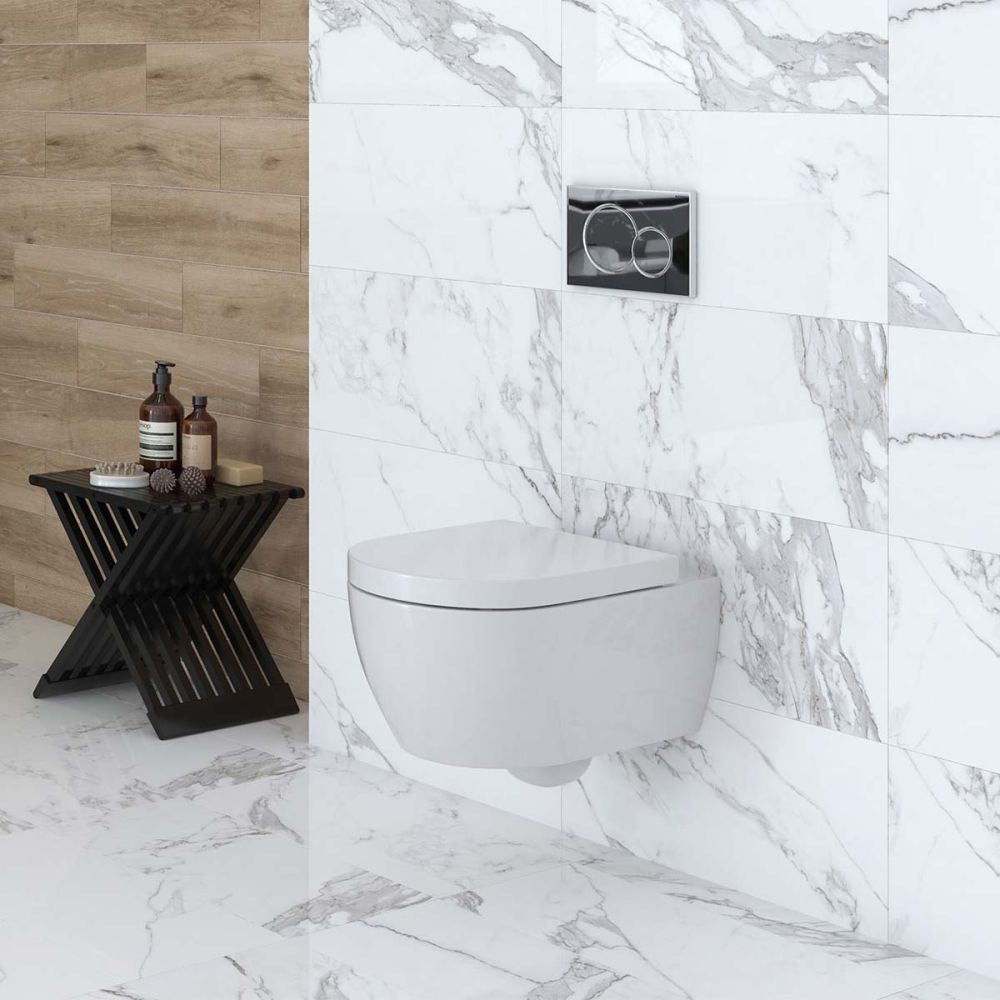 Infinite White Gloss Porcelain Tile 300x600mm