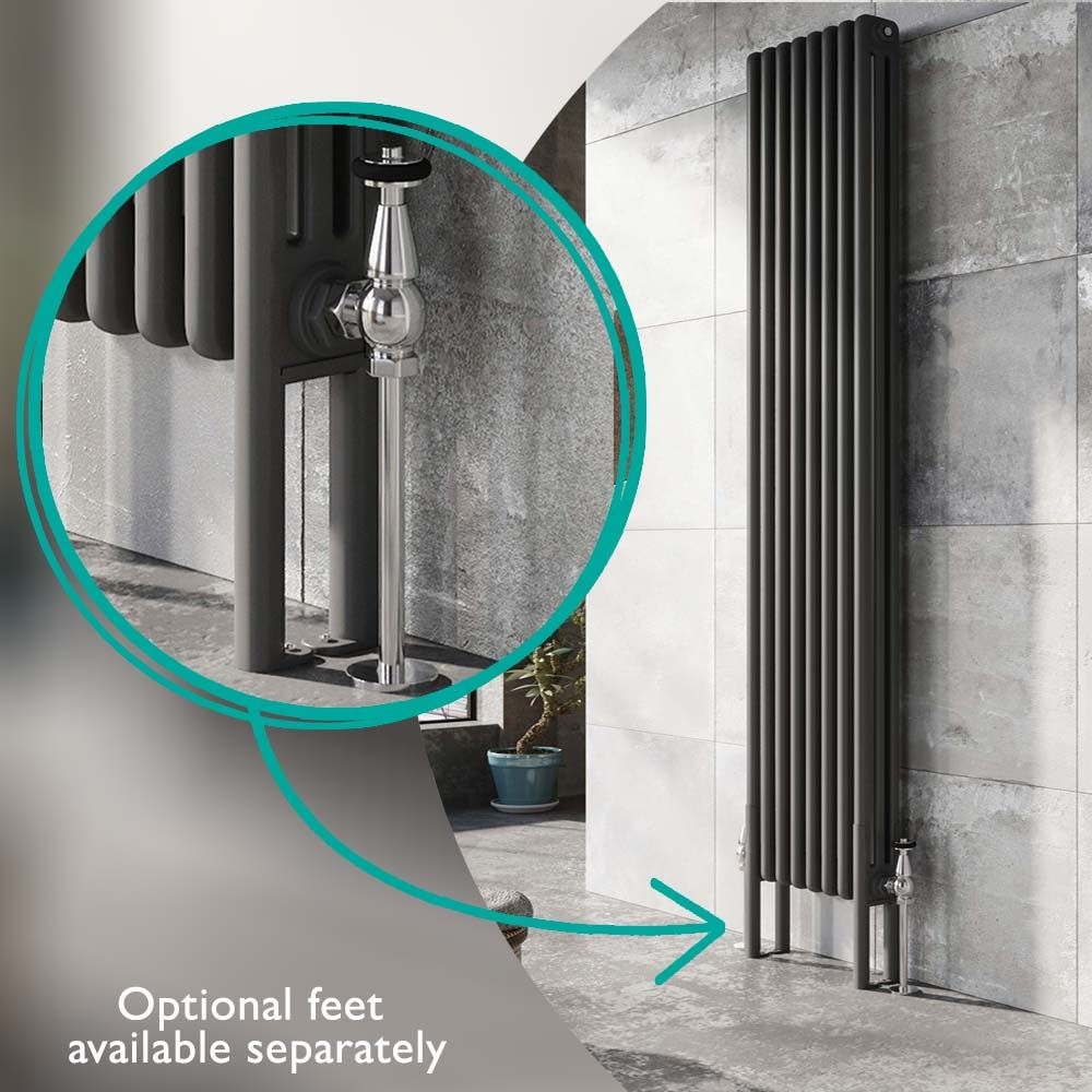 Upton Grey Triple Vertical Column Radiator 1800x380mm