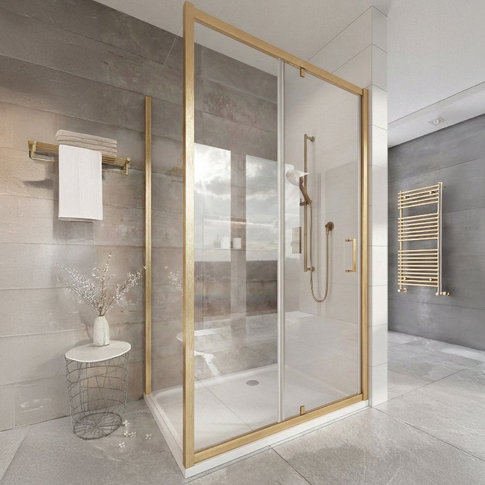 Fabio Brushed Gold Shower Side Panel
