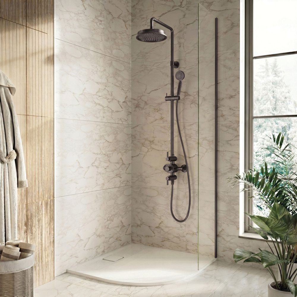 Downton Brushed Gunmetal Exposed Shower Valve Brushed