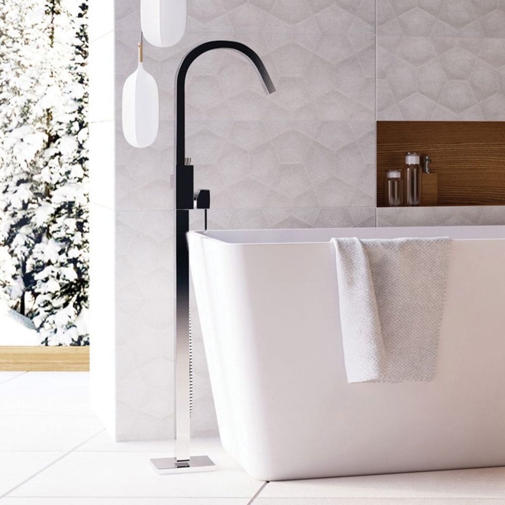 Tear Chrome Freestanding Bath Shower Mixer Tap - Lifestyle Image