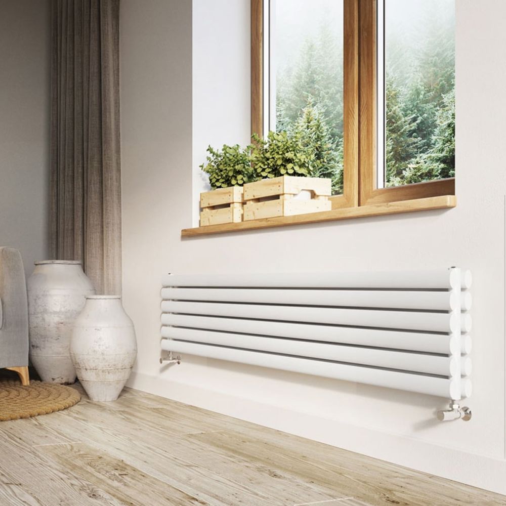 Islington White Double Horizontal Radiator 472x1200mm
