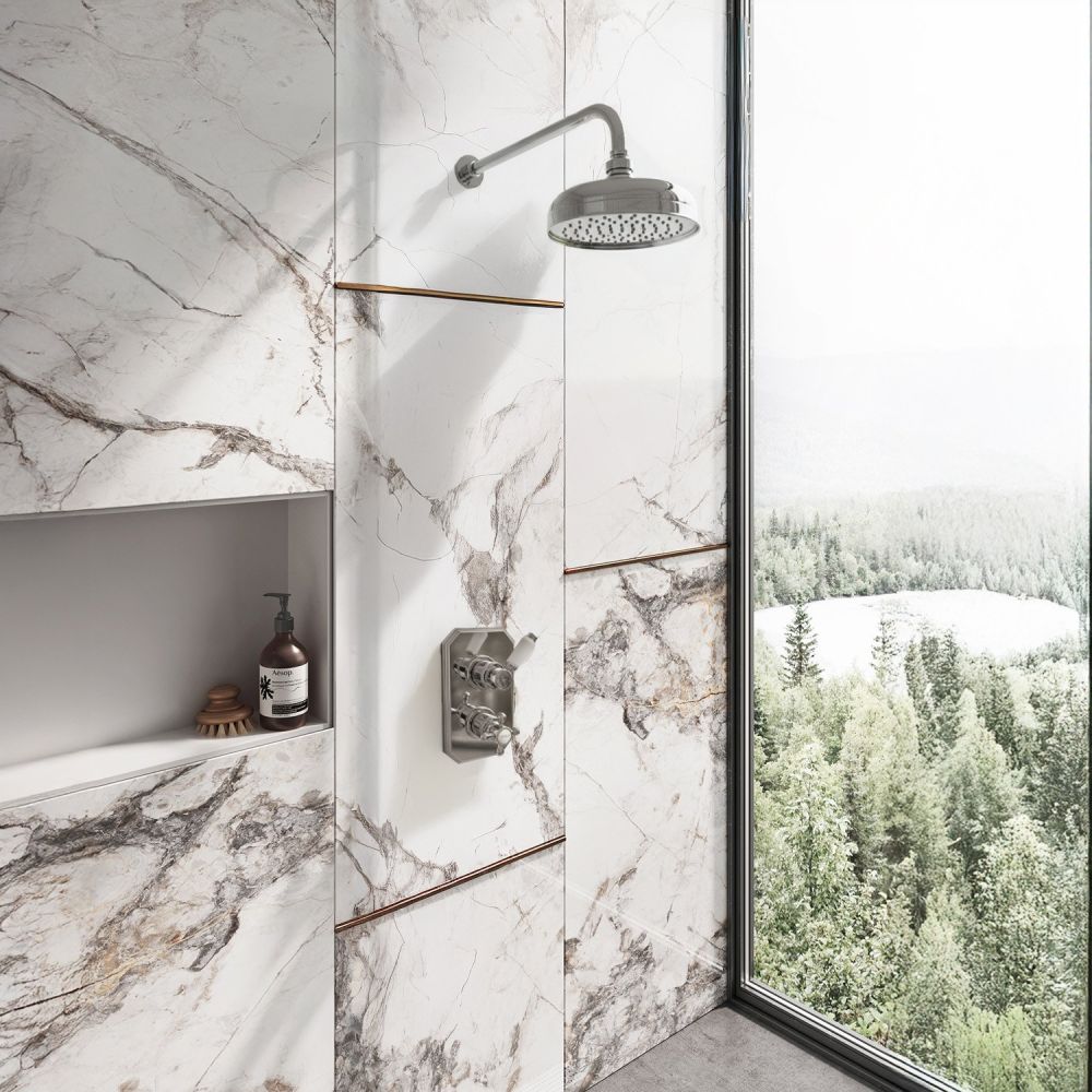 Cambridge Chrome Single Outlet Concealed Valve & Rose Shower Head