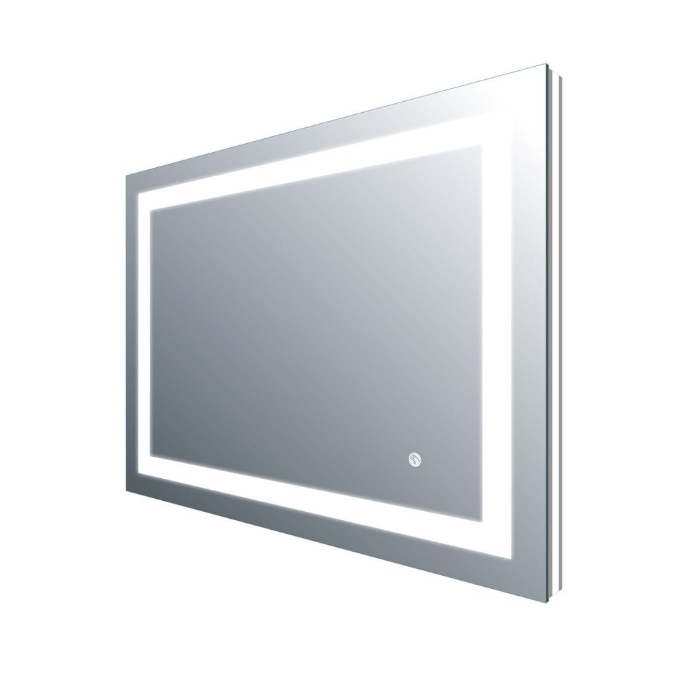 Feechi White & Blue LED Light Backlit Bathroom Mirror 800x600mm
