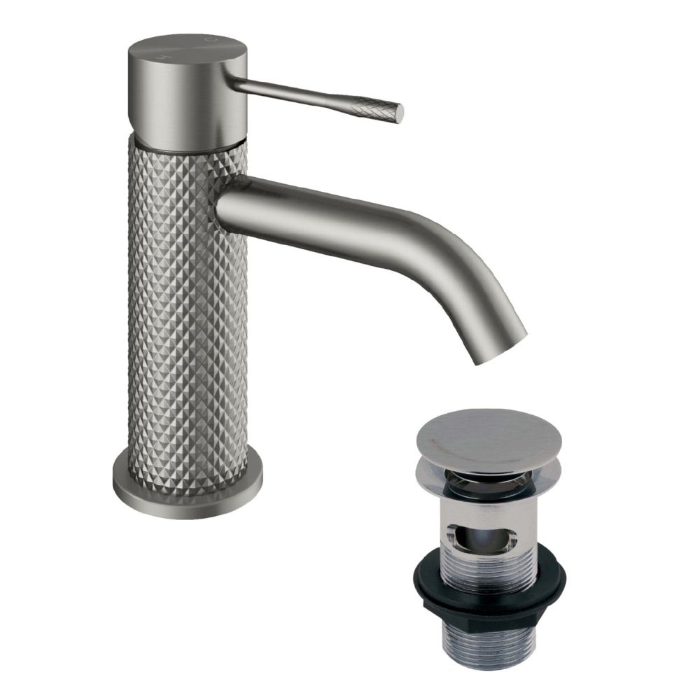 Moray Gunmetal Knurled Basin Tap