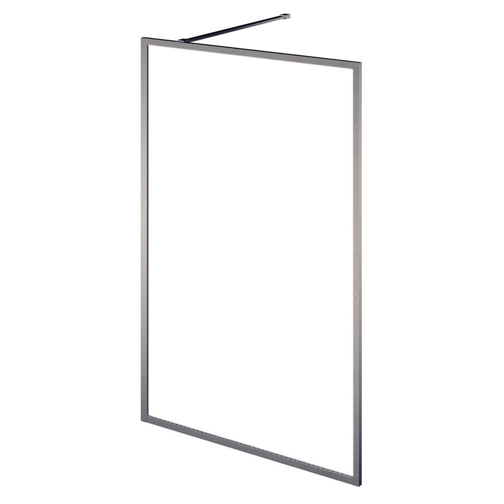 Amien Gunmetal Clear Glass Bath Screen 1500x800mm