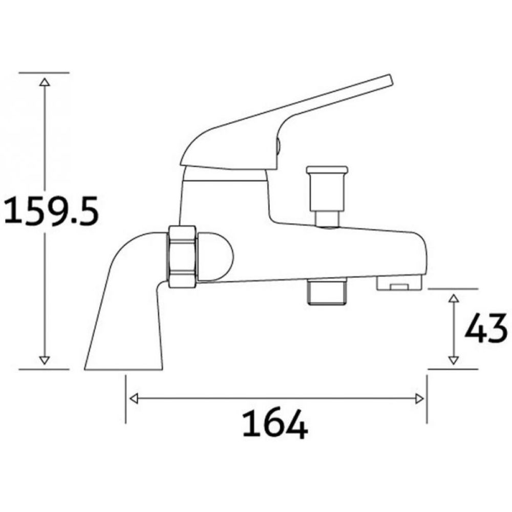 Bath Shower Mixer Tap Dimension Drawing