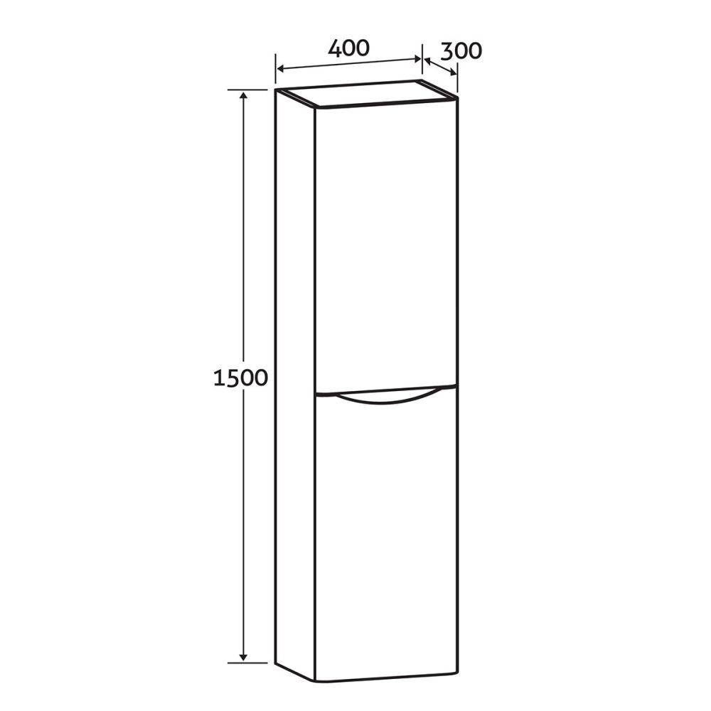 Erin Wall Mounted Tall Storage Unit Rosewood - Left Hand