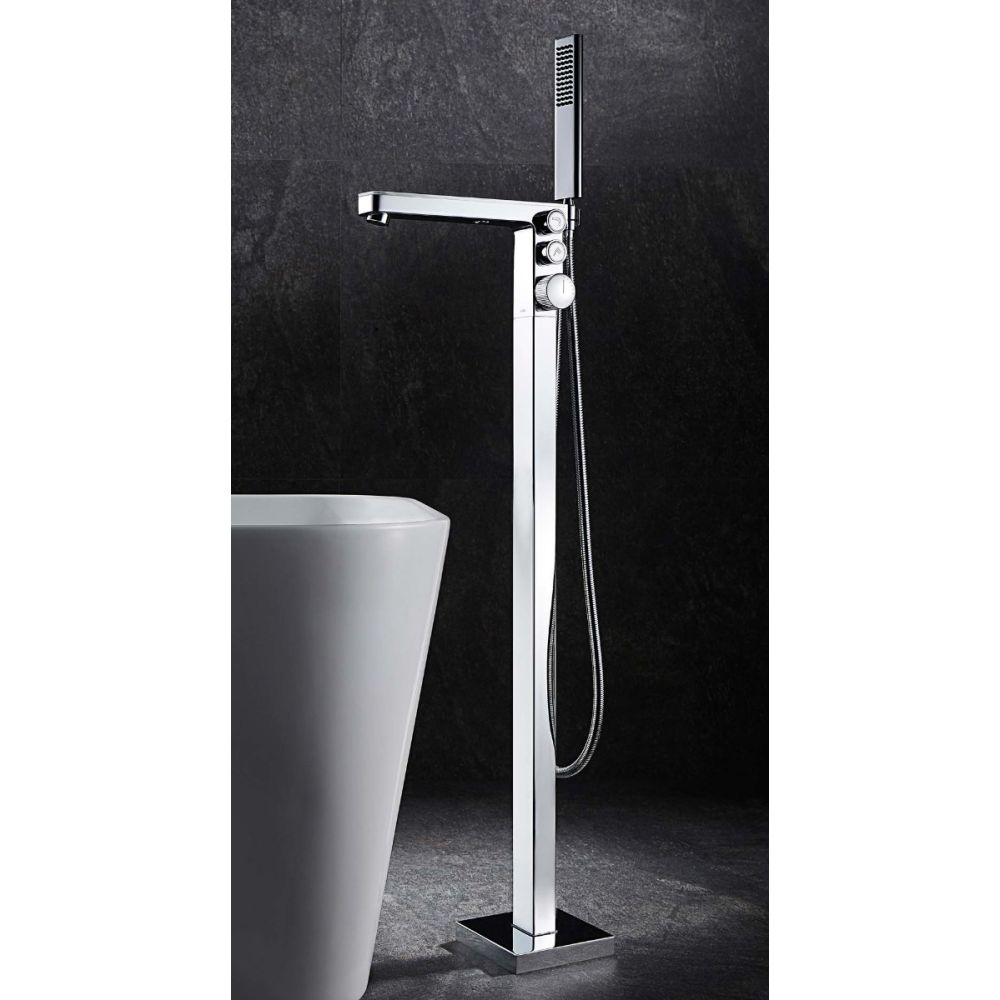 Baylin Chrome Freestanding Bath Shower Mixer Tap