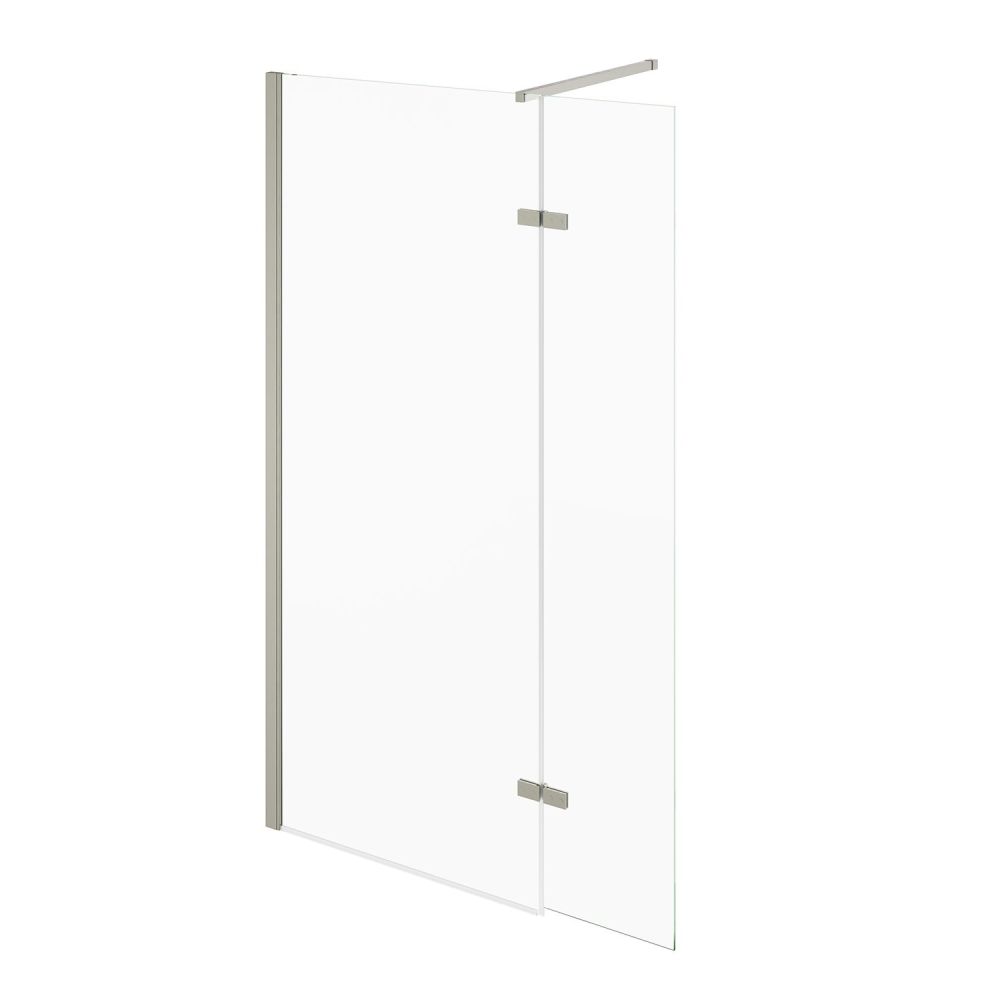 Royle Nickel Wetroom Shower Screen with Hinged Panel