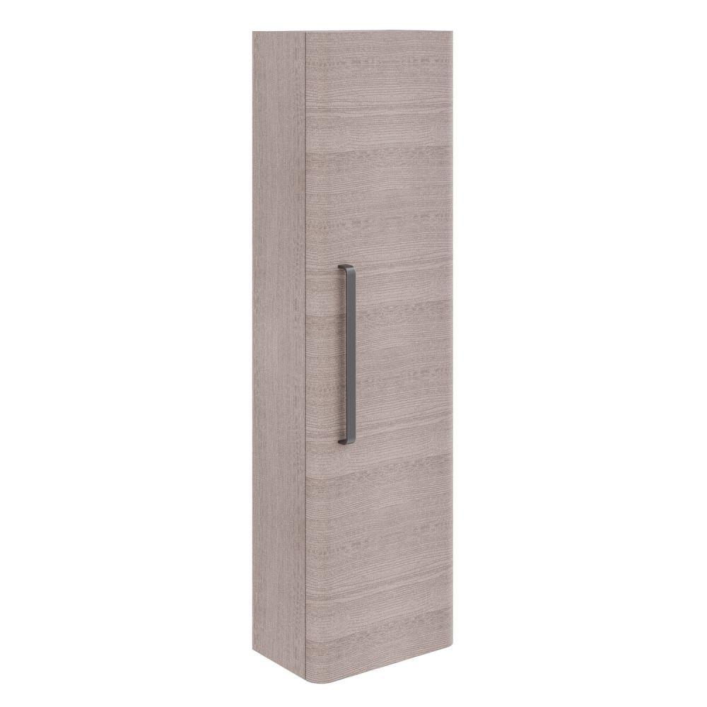 Esk Stone Grey Wall Mounted Tall Storage Cabinet with Gunmetal Handle