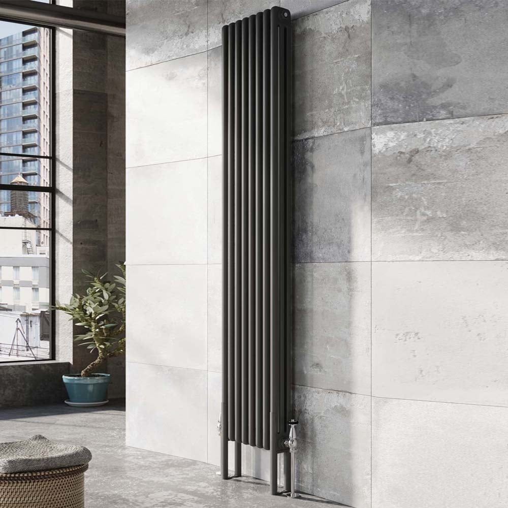 Upton Grey Pair of Triple Column Radiator Feet