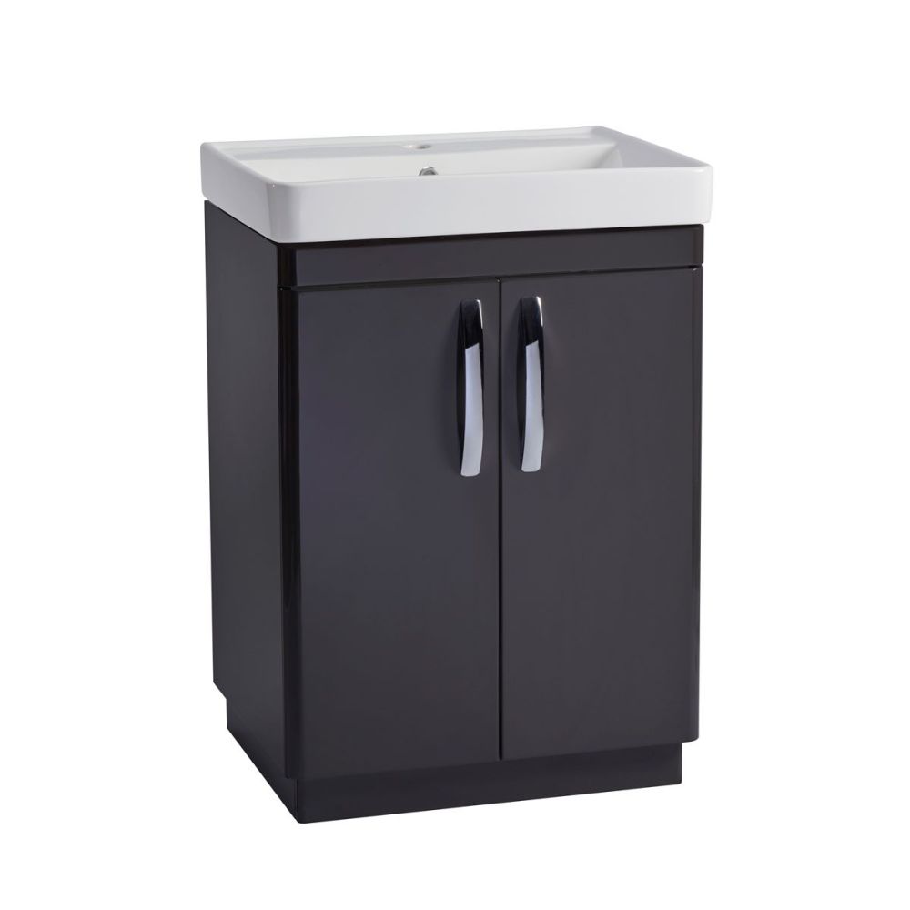 Tavistock Compass Gloss Clay Floor Standing Vanity Unit with Ceramic Basin 600mm