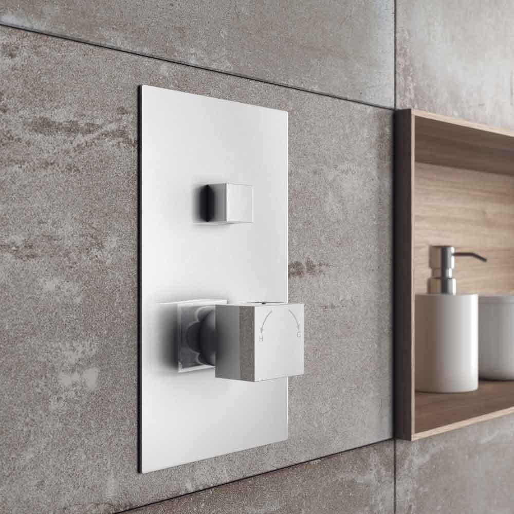 Concord Chrome Single Outlet Square Touch Control Concealed Shower Valve