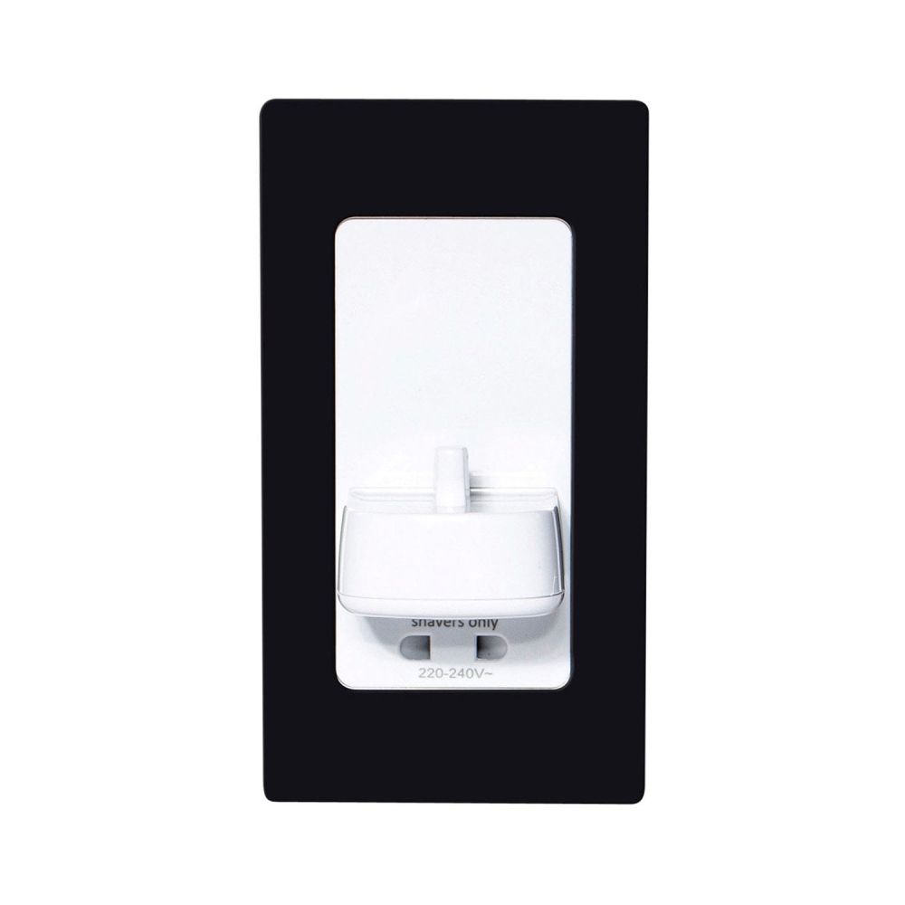 Proofvision Black In-wall Electric Toothbrush Holder with Shaver Socket For Oral-B