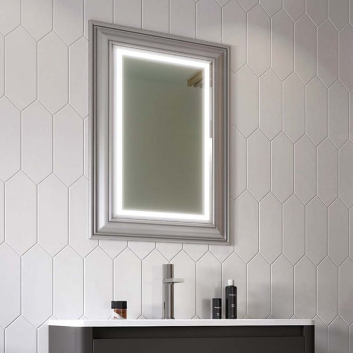 Cullin Traditional Framed Backlit LED Heated Bathroom Mirror 800x700mm Lifestyle