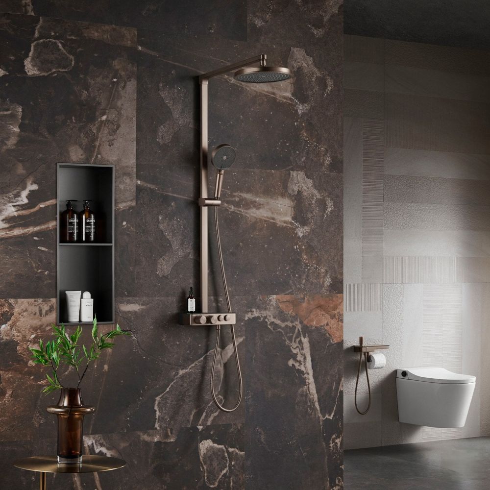 Manisa Brushed Bronze Thermostatic Shower Pack